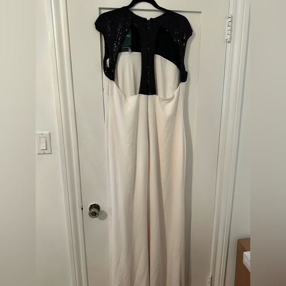 Lauren by Ralph Lauren Evening Gown- Black Sequin and Ivory - Picture 2 of 9